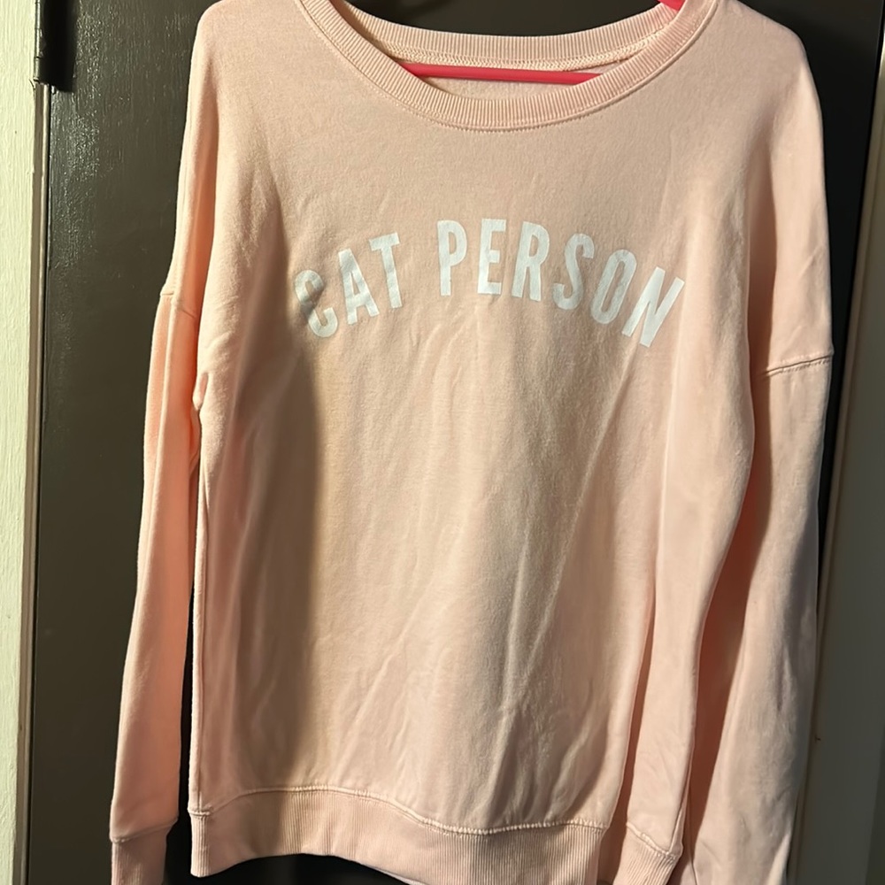 3/$20 Zoe + Liv Cat Person Slouchy Sweater Sweatshirt Size Medium M